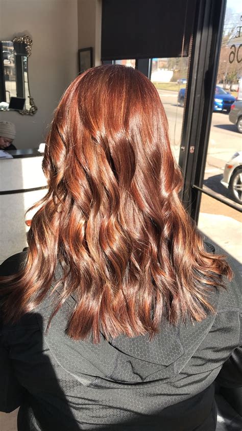 Auburn Hair With Honey Blonde Balayage Highlights Babylights By Brittany At Stouts Salon In