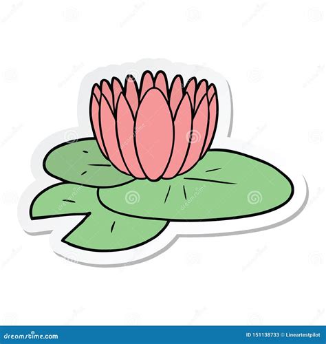 A Creative Sticker Of A Cartoon Water Lily Stock Vector Illustration