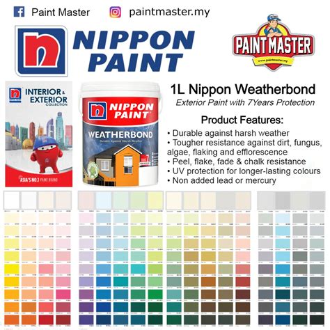 Warna Litre Nippon Paint Weatherbond Exterior Selection Of Colours My