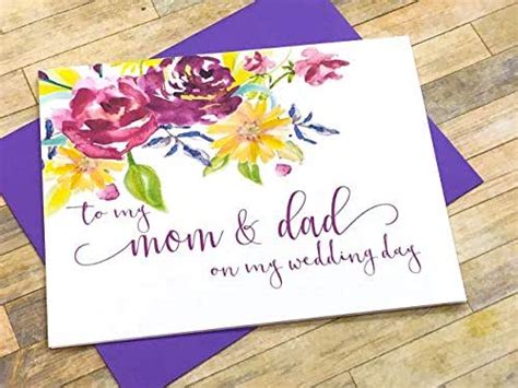 Handmade wedding day gifts for parents. Amazon.com: To My Mom and Dad on My Wedding Day Card for ...