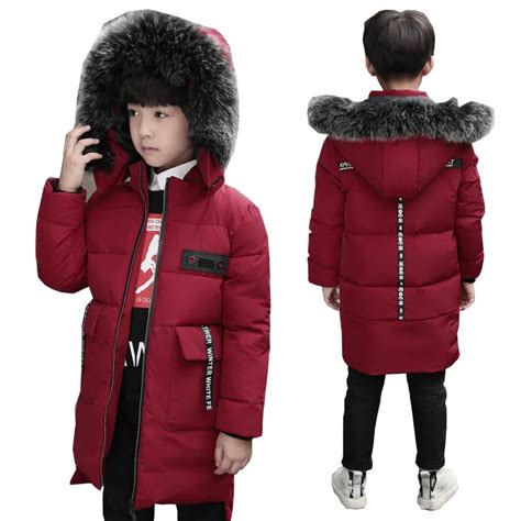 New Boys Winter Coat 6 To 15 Years Hooded Children Casual Down Jacket