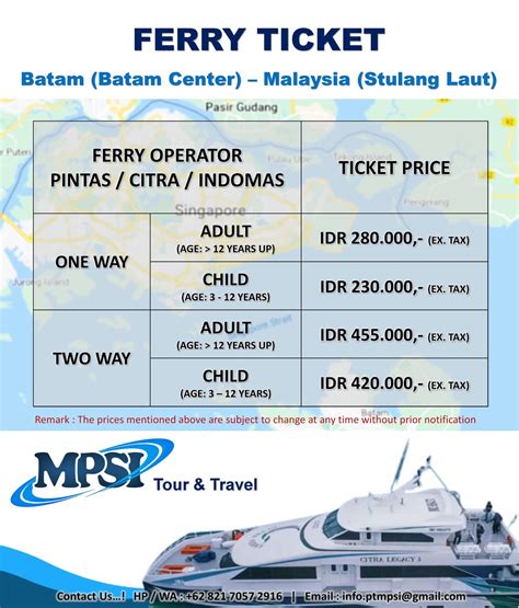 Jadwal Kapal Ferry Dari Batam Center Ke Stulang Laut Johor Malaysia