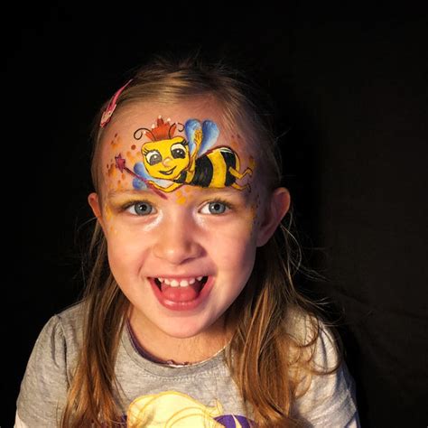 Cute Bee Face Paint Design For Kids By Marina
