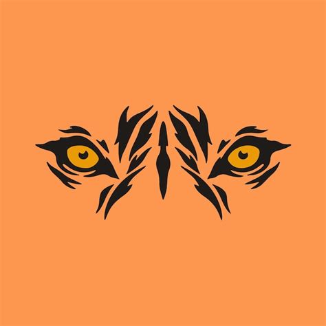 Premium Vector Tiger Eye Symbol On Orange Background Animal Tattoo