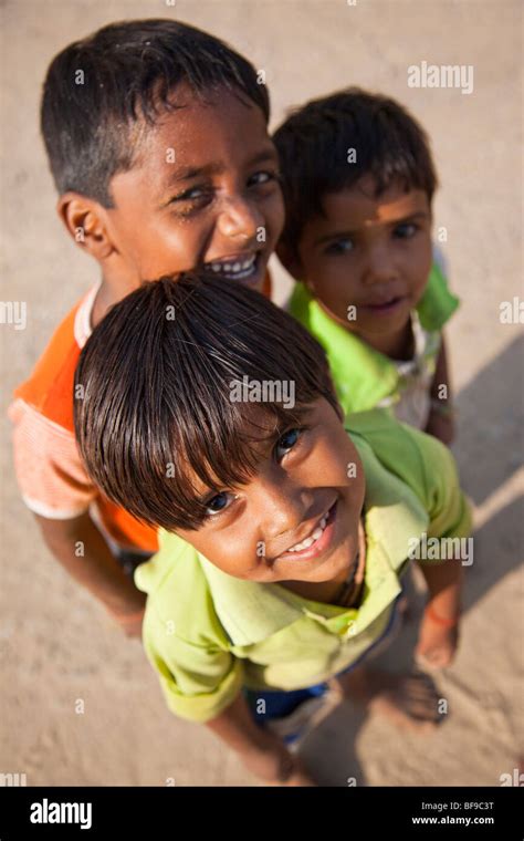 Indian Children At The Pushkar Mela In Pushkar In Rajasthan India Stock