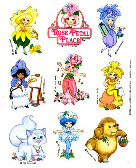 Rose Petal Place Sticker Sheet 80s Cartoons Retro Cartoons