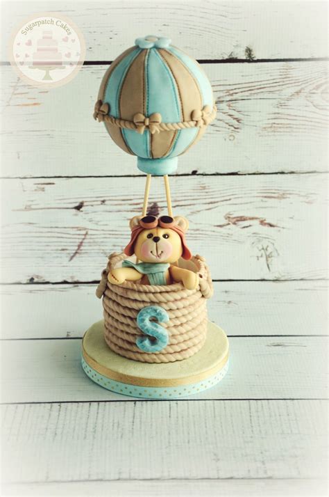 Hot Air Balloon Cake Topper Teddy Bear Cake Topper Aviator Birthday