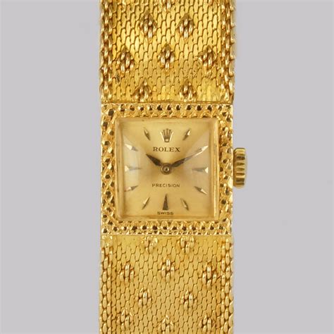 Vintage Rolex Precision 18ct Gold Bracelet Watch The Chelsea Bijouterie
