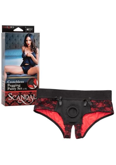 Scandal Crotchless Pegging Panty Set L Xl