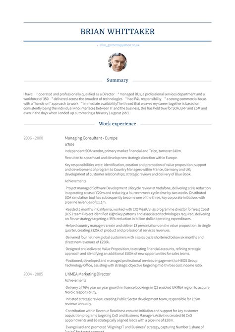 Whether you are writing a resume for an it consultant or leasing consultant. Managing Consultant - Resume Samples and Templates | VisualCV