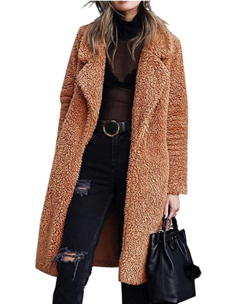 Order Online Annystore Womens Fuzzy Winter Open Front Cardigan Sherpa