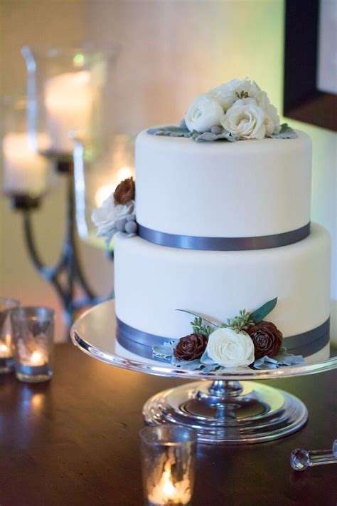 Two Tier White Fondant Wedding Cake
