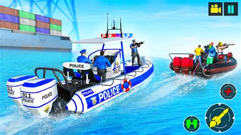 Police Speed Boat Crime Shooting Game City Mafia Gangster Chase
