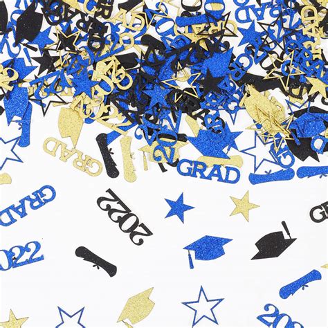 Buy 2022 Blue And Gold Graduation Confetti 200 Pcs Congrats Grad
