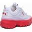 Fila Disruptor 2 Bright Fade Chunky Sole In White Red Size Uk 3 
