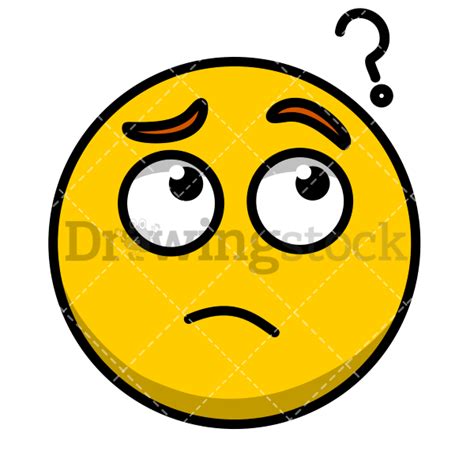Emoji Confused Bewildered Face Icon Vector Drawing Cartoon Image