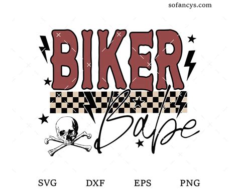 Biker Babe Svg Dxf Eps Png Cut Files