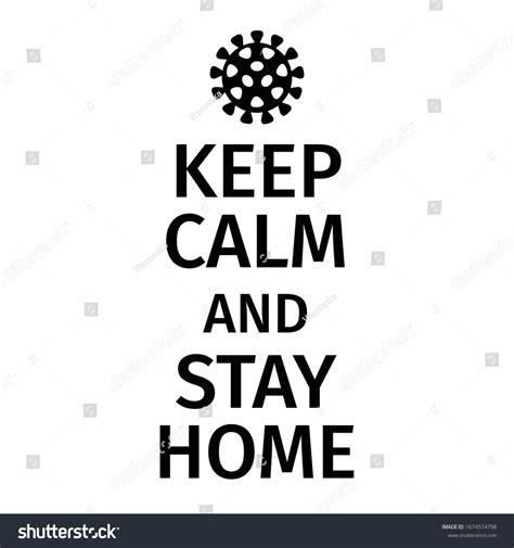 Keep Calm Stay Home Corona Virus Stock Vector Royalty Free 1674574798