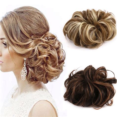 Elegant Woman Donut Ponytail Synthetic Hair Pieces And Buns Big Hair