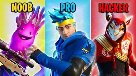 Noob Vs Pro Vs Hacker In Fortnite Youtube