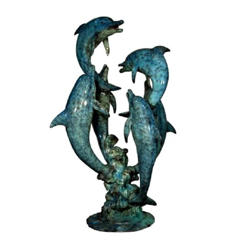 Bronze Six Dolphins Fountain Sculpture Florida Bronze Statues