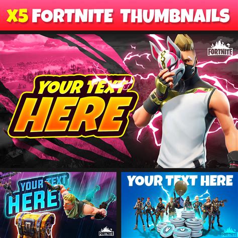 X5 Fortnite Gaming Thumbnails Templates Masterbundles