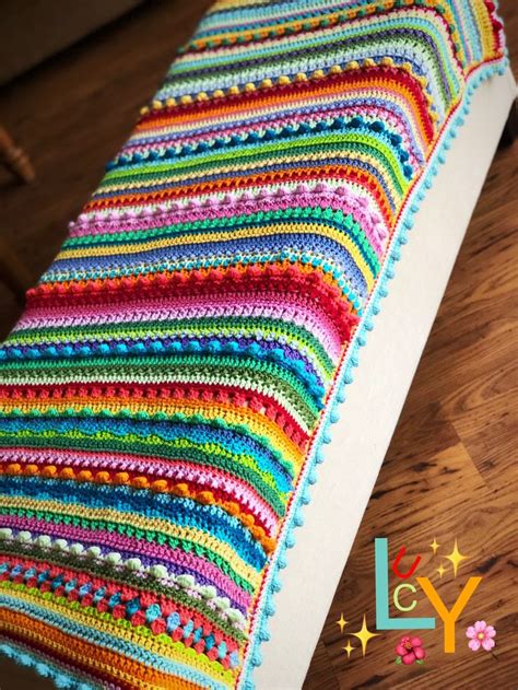 Colorful Crochet Afghan Multi Color Blanket Different Etsy In 2021