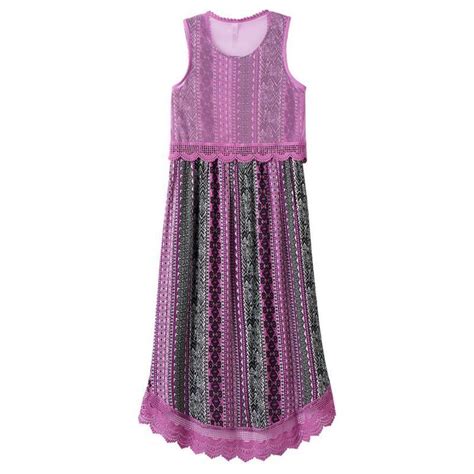 Girls Knitworks 2 Pc Crochet Maxi Dress And Vest Lilac Black Hi Low Size