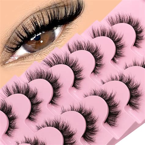 Groinneya Eyelashes D Natural False Lashes Fluffy Soft Cross Manga