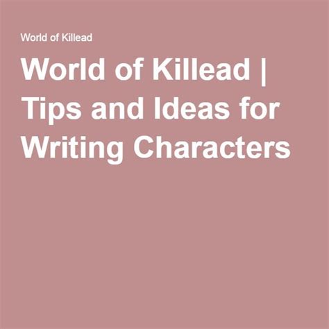 Tips And Ideas For Writing Characters Writing Characters Writing Tips