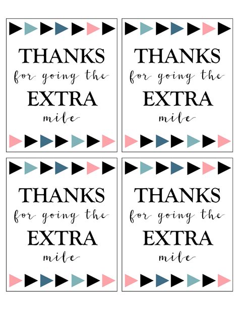 Thanks For Going The Extra Mile Free Printable Printable Form Templates And Letter