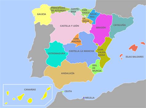 Mapa de España Politico con comunidades y provincias Descargar e