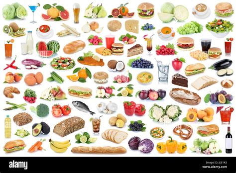 Food And Drink Collection Collage Healthy Eating Fruits Vegetables
