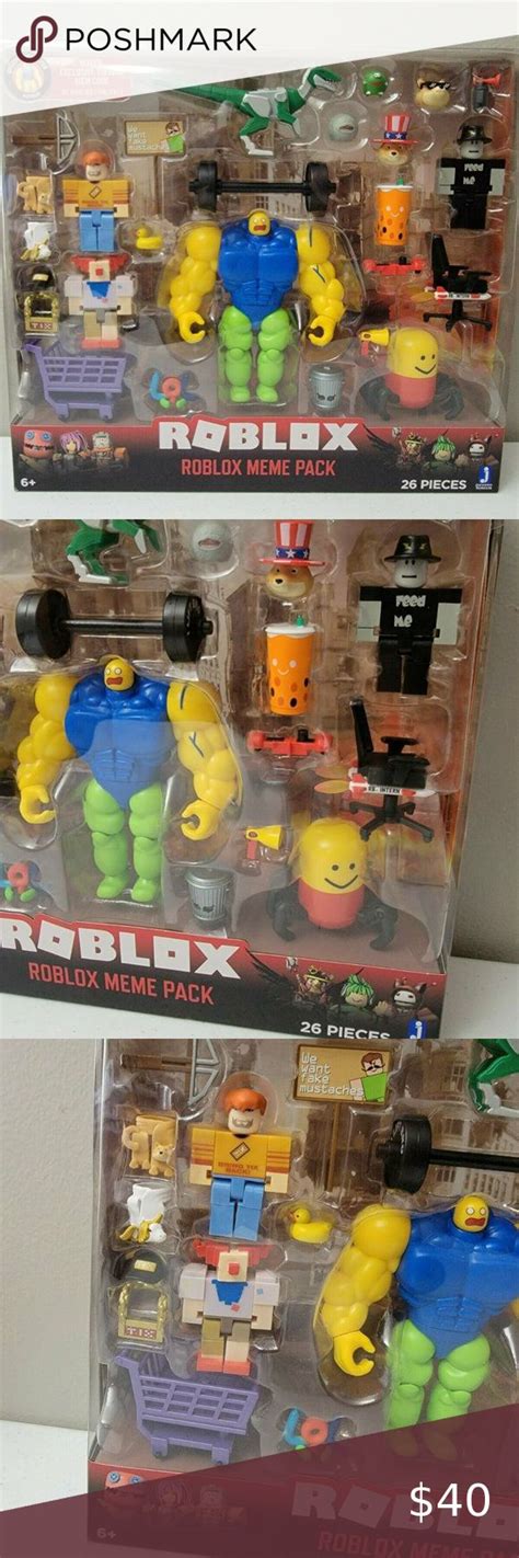 Roblox Action Collection Meme Pack Playset Toys Includes Exclusive Virtual Item Pfs Playset