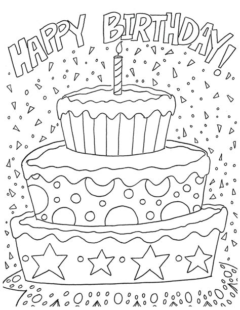 Happy Birthday Coloring Pages For Adults At Getdrawings