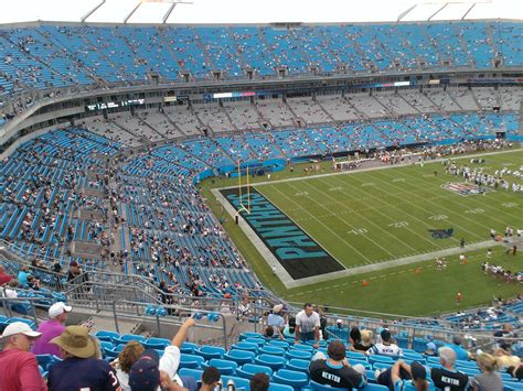 Lower sidelines are located close to the field in sections 101 to 109, 114 to 129. Bank of America Stadium section 521 row 12 seat 13 ...