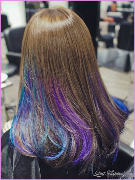 Angel wings on grunge texture in brown tones. Brown Hair With Purple Streaks - LatestFashionTips.com