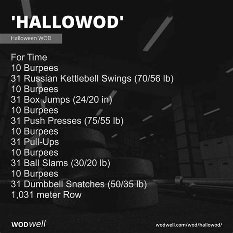 Hallowod Workout Halloween Wod Wodwell Crossfit Workouts Wod