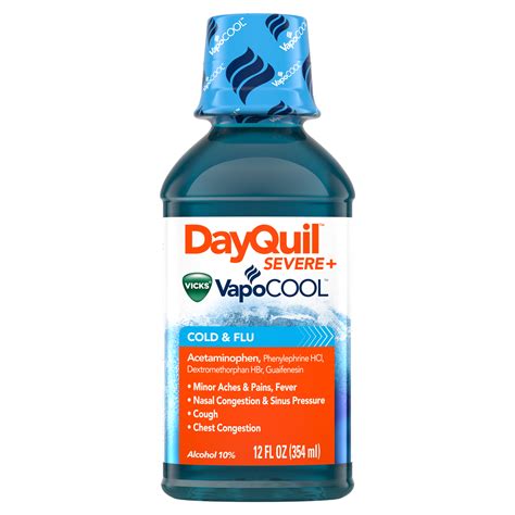 Vicks Dayquil Severe With Vapocool Daytime Cough Cold And Flu Relief