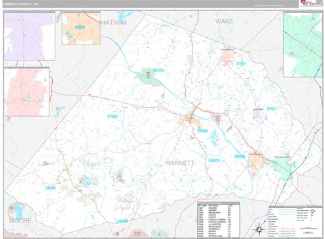 Harnett County, NC Wall Map Premium Style by MarketMAPS - MapSales