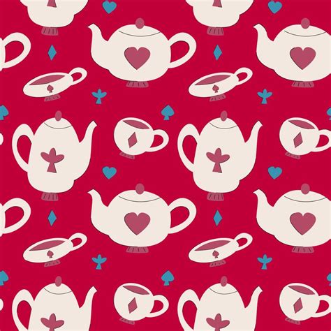 A Seamless Pattern Based On Alice In Wonderland 10595070 Vector Art At