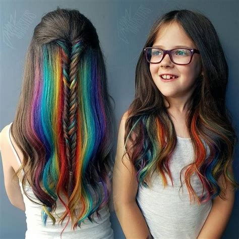 15 Wonderful Rainbow Hairstyles Pretty Designs Kids Hair Color