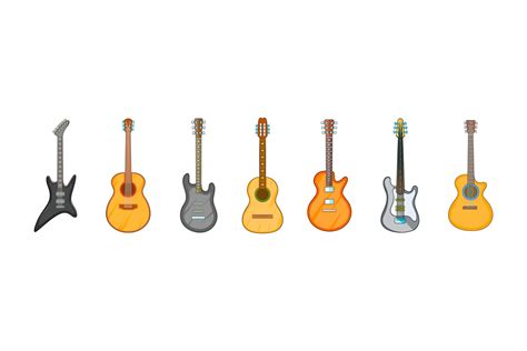 Guitar Icon Set Cartoon Style 375520 Icons Design Bundles
