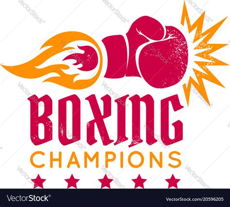 Boxing Glove With Flame Royalty Free Vector Image