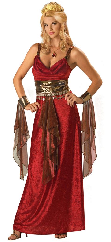 Glamorous Goddess Adult Costume Goddess Costume Red Dress Outfit