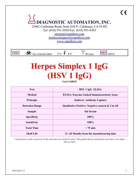 Positive igg antibodies against virus herpes 1 means the body is immune to this virus or the immunity still build up, the same for igg antiherpes antibodies means an old infection that the body has built defense against. 47+ Hsv Test Report Gif - Trend News Power