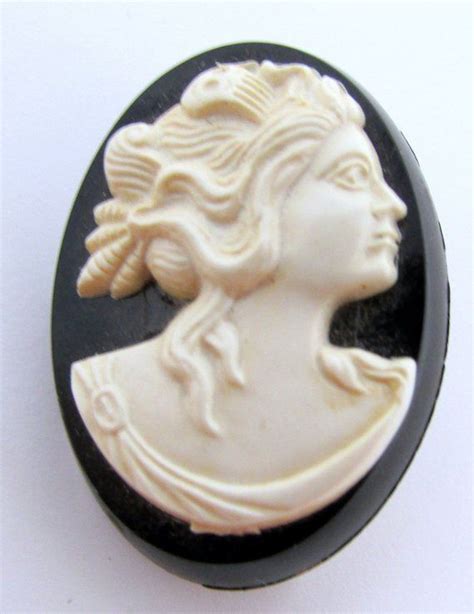Antique Cameo On Black Intricate Detail Victorian Cameo Brooch Etsy