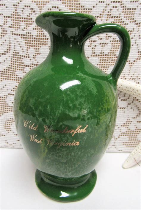 Paden City Pottery Vintage Wild Wonderful West Virginia Pitcher Green