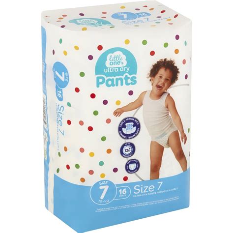 Little Ones Ultra Dry Nappy Pants Size 7 18 Kg 16 Pack Woolworths