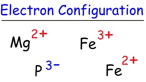 Electron Configuration Of Ions Mg2 P3 Fe2 Fe3 Youtube